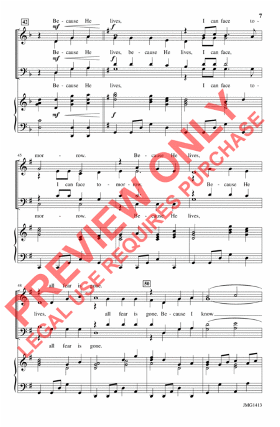 Alleluia! He Lives! Alleluia! He Lives! 4-Part scores gallery preview page 6