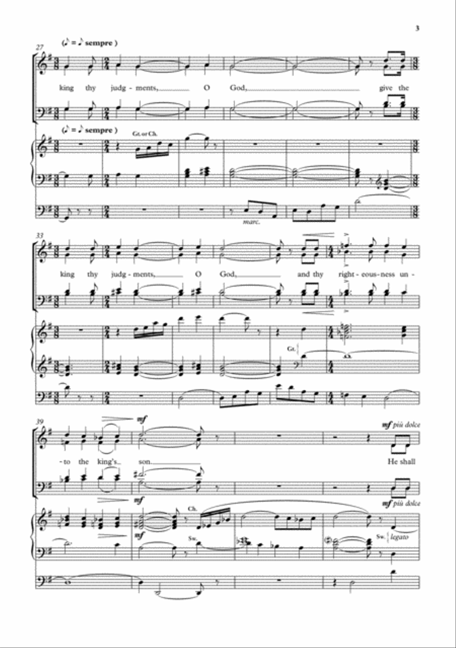 Give the king thy judgments, O God 4-Part scores gallery preview page 3