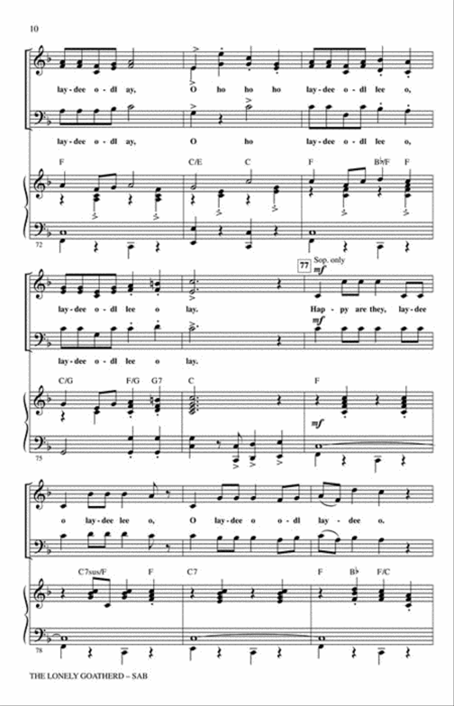 The Lonely Goatherd The Lonely Goatherd 3-Part scores gallery preview page 3