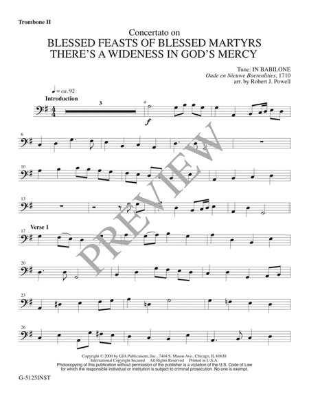 Blessed Feasts of Blessed Martyrs / There's a Wideness in God's Mercy - Instrumental Set
