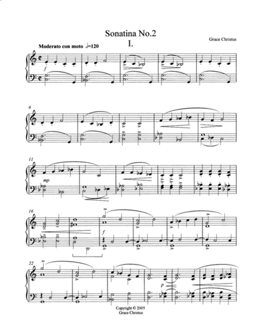 Sonatina No.2 Piano Solo scores gallery preview page 1