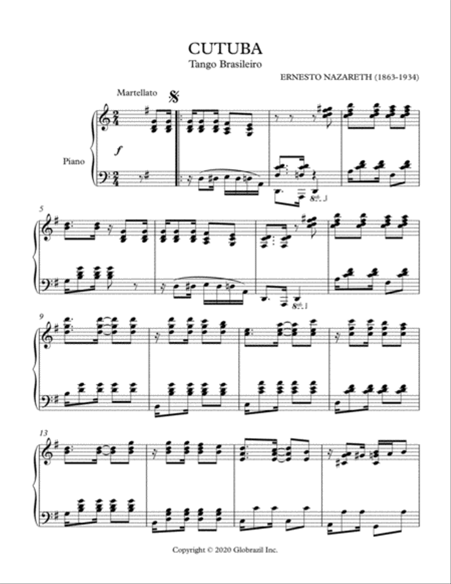 CUTUBA Piano Solo scores gallery preview page 1