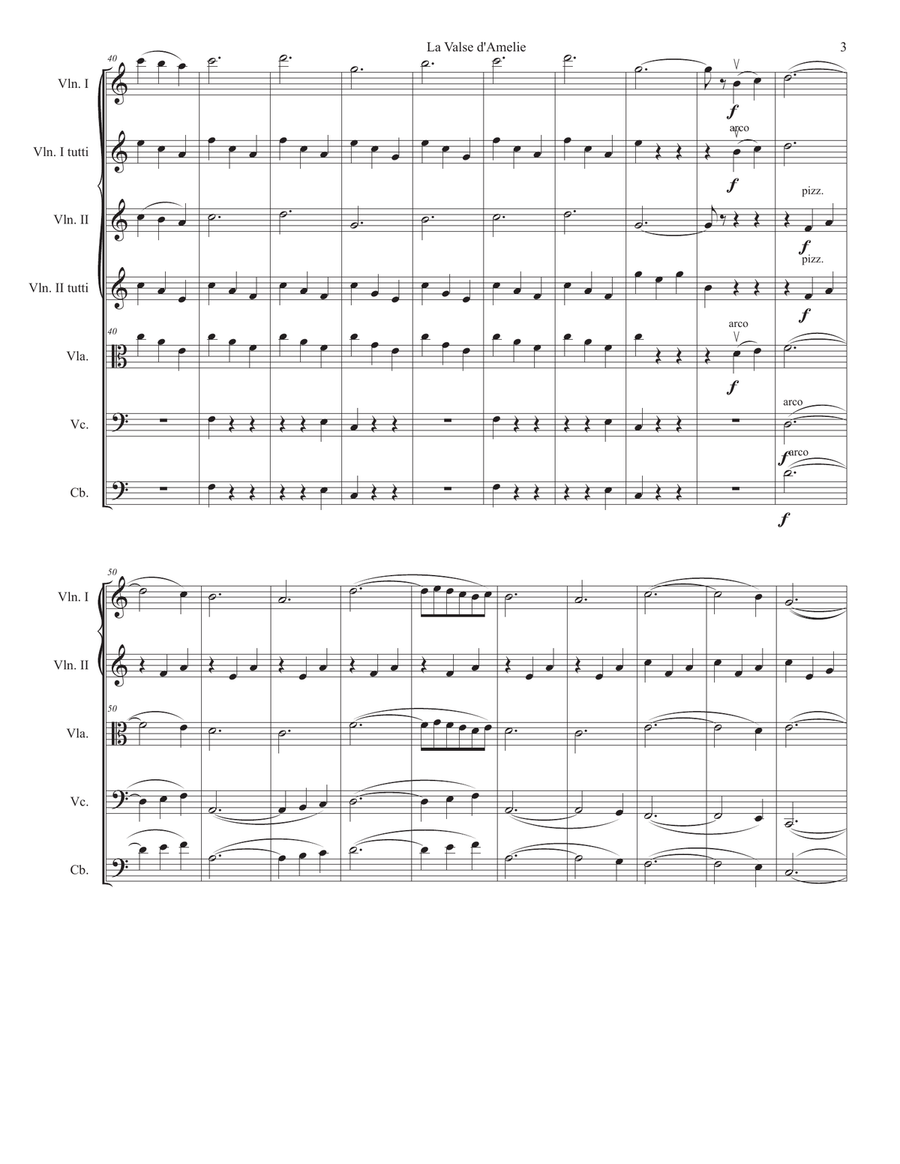 La Valse D'amelie String Orchestra scores gallery preview page 4