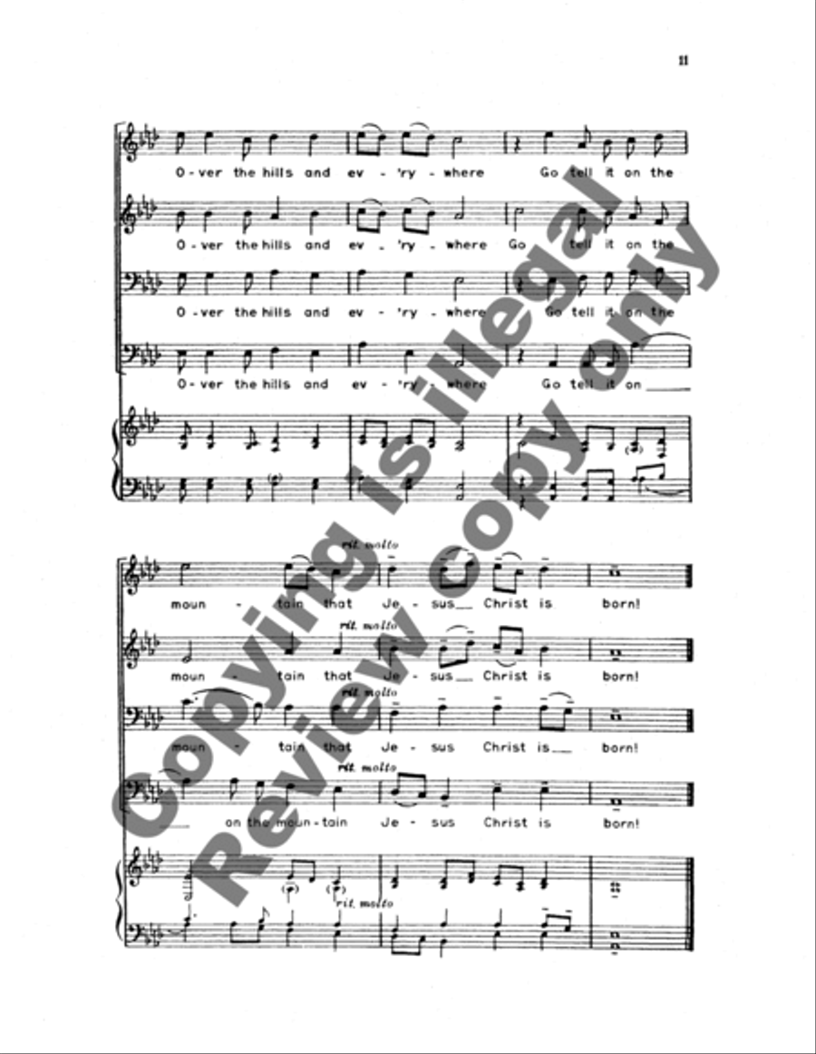 Go Tell It on the Mountain TTBB scores gallery preview page 12