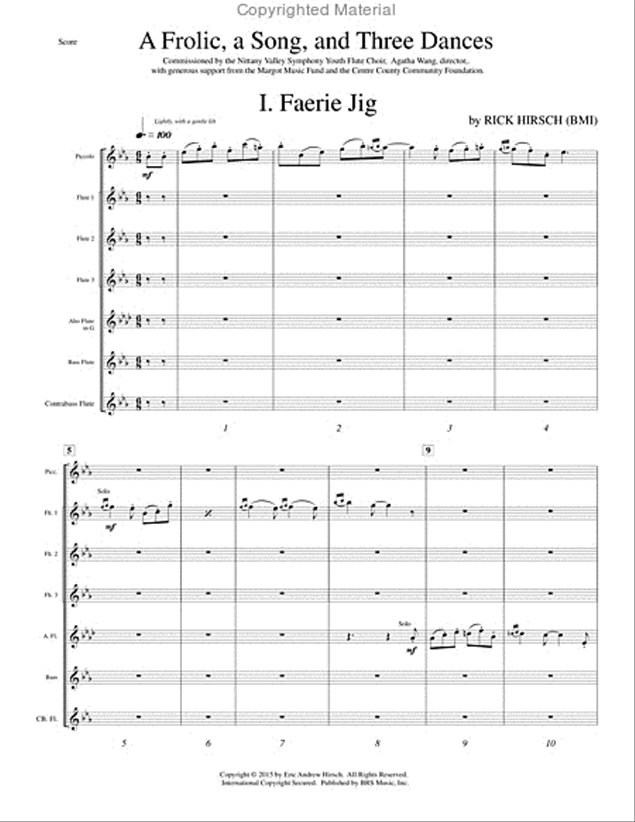 A Frolic, a Song, and Three Dances Flute Choir scores gallery preview page 2