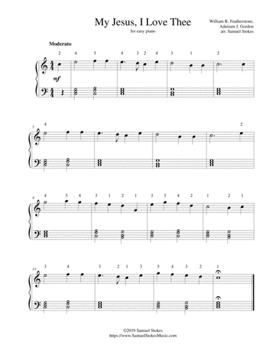 My Jesus, I Love Thee - for easy piano image number null
