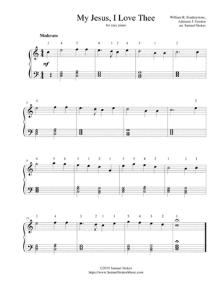 My Jesus, I Love Thee - for easy piano
