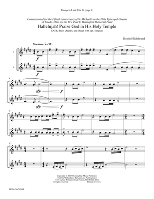 Hallelujah! Praise God in His Holy Temple (Downloadable Instrumental Parts)