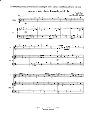 Christmas Duets for Violin & Piano Vol. 2: 11 Traditional Carols