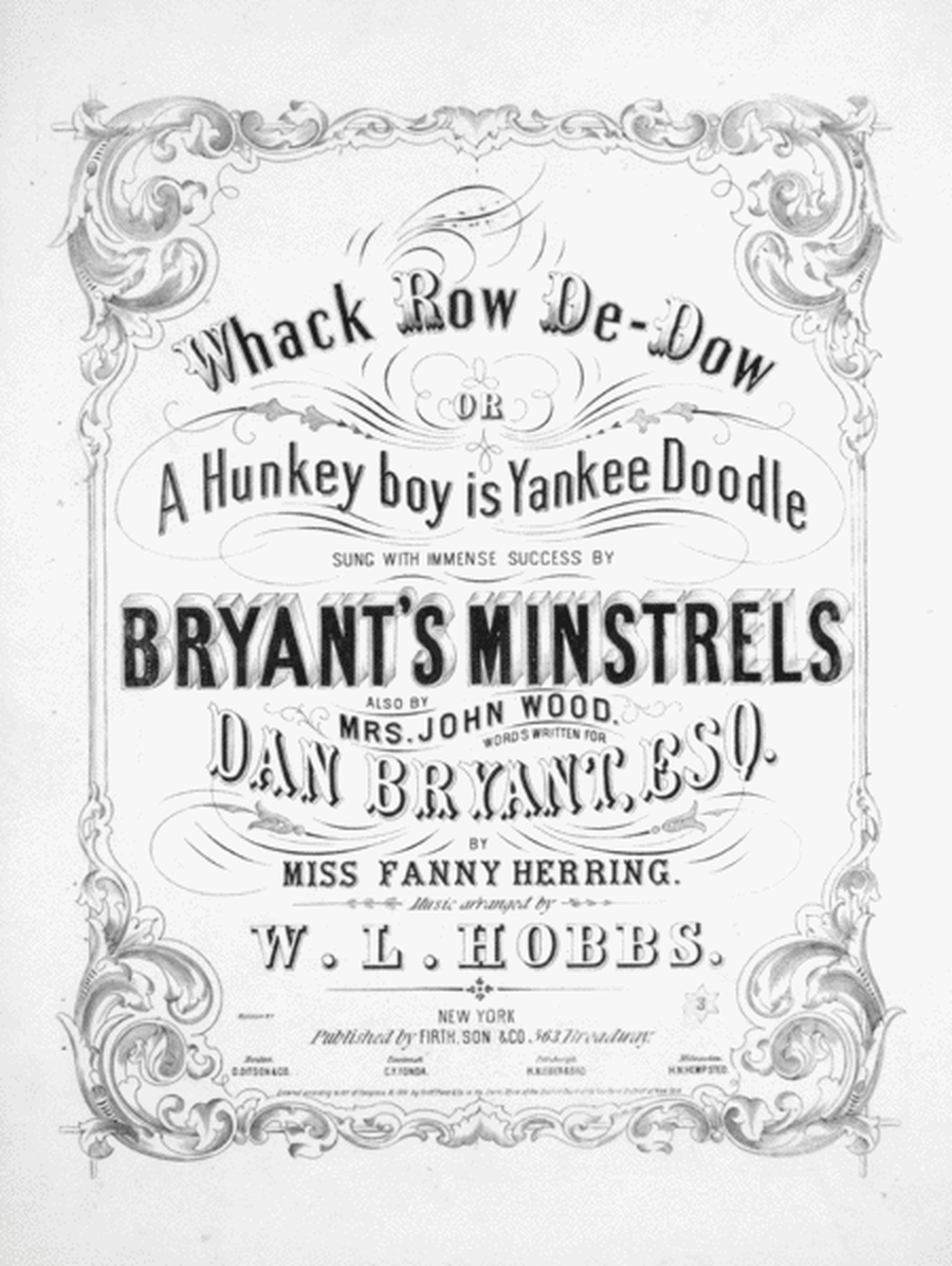 Whack Row De-Dow, or A Hunkey Boy is Yankee Doodle