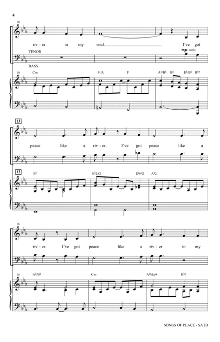 Songs Of Peace Songs Of Peace 4-Part scores gallery preview page 2