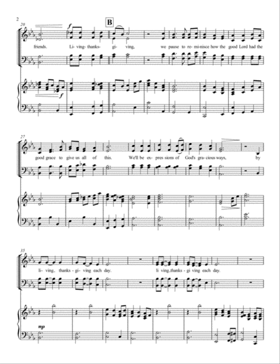 Living Thanksgiving Living Thanksgiving 4-Part scores gallery preview page 2