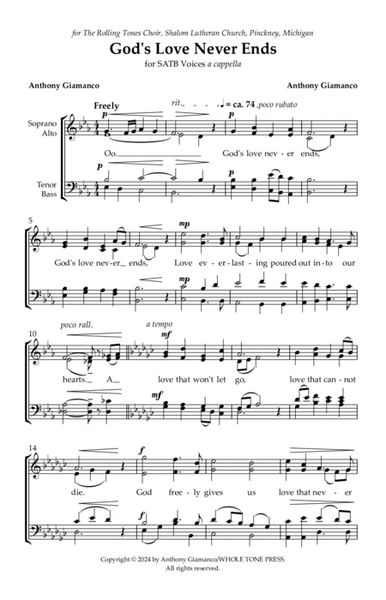 GOD'S LOVE NEVER ENDS (SATB, a cappella) image number null