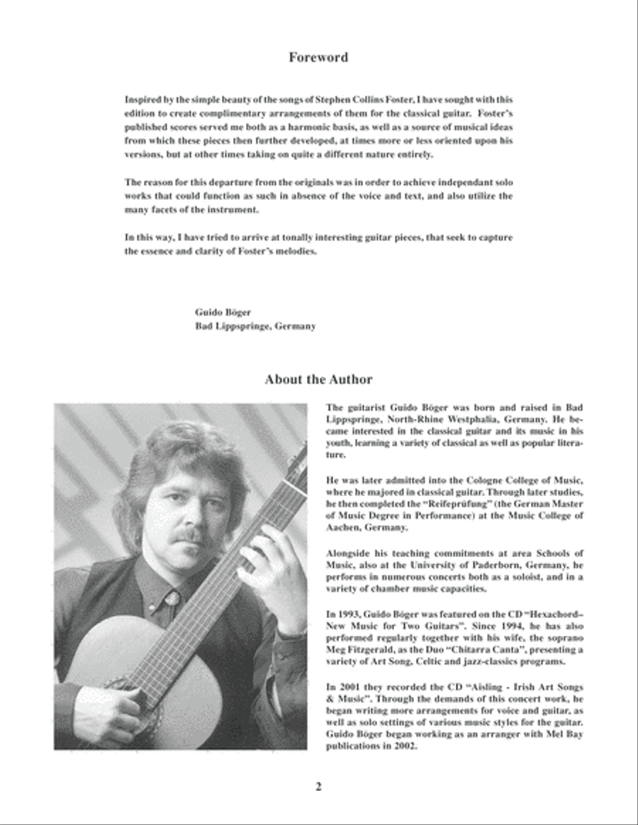 Stephen Foster For Classic Guitar Classical Guitar scores gallery preview page 3