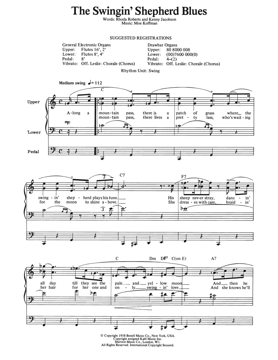 Swingin' Shepherd Blues Organ Solo scores gallery preview page 1