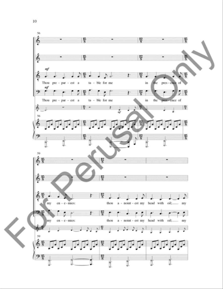 Psalm 23 (Choral Score) 4-Part scores gallery preview page 9