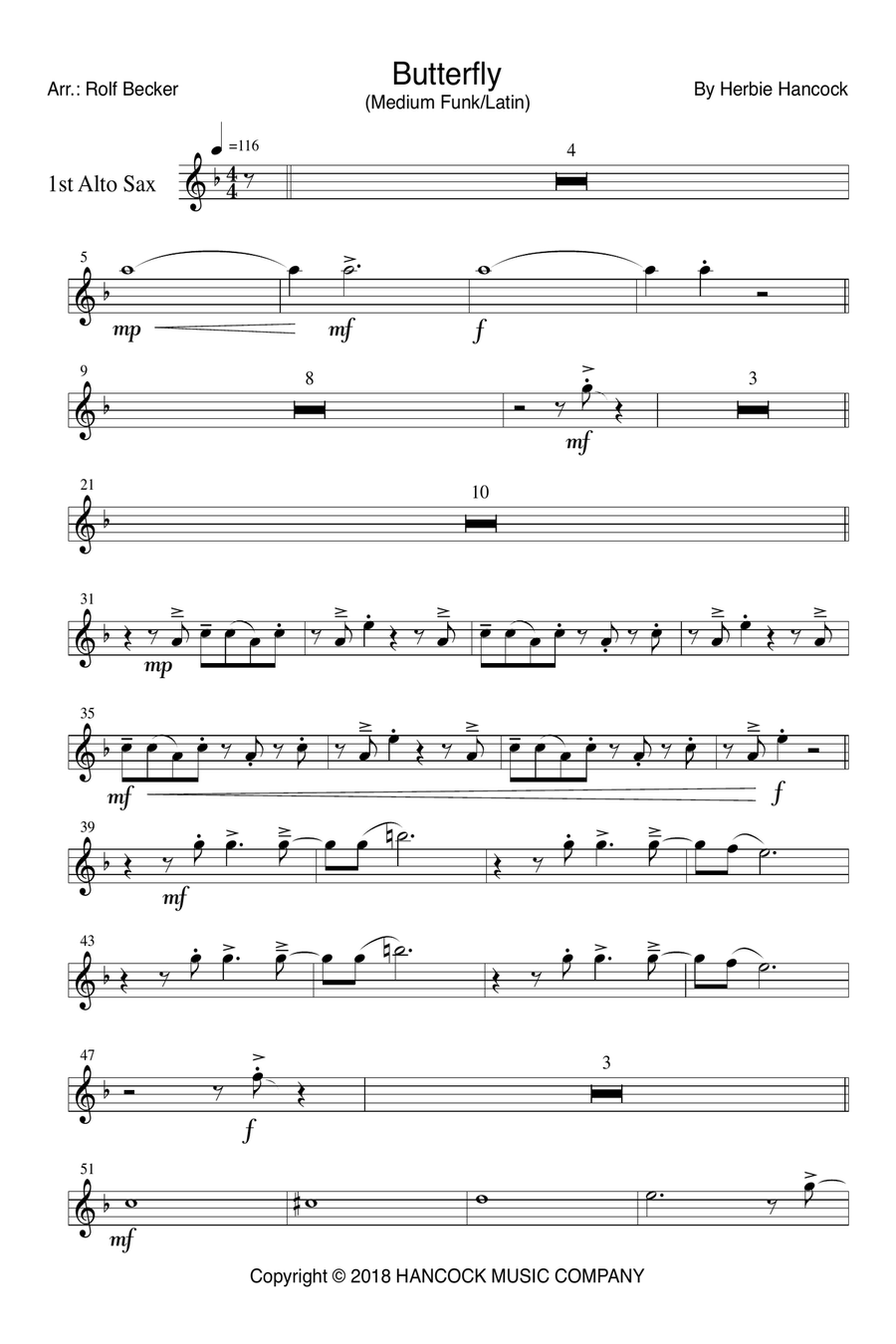 Butterfly Instrumental Jazz Ensemble scores gallery preview page 1