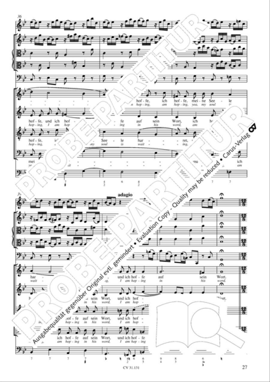 Form the deep, Lord, cried I, Lord, to Thee (Aus der Tiefe rufe ich, Herr, zu dir) 4-Part scores gallery preview page 28