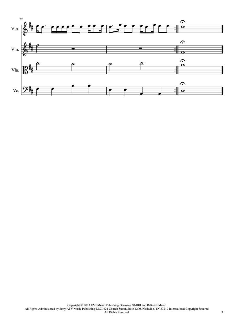 Young And Beautiful String Quartet scores gallery preview page 3