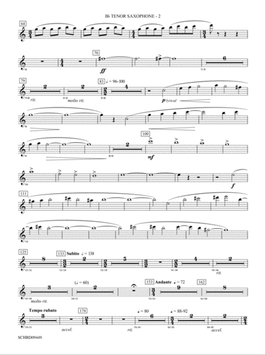 Psalm 46: B-flat Tenor Saxophone Concert Band scores gallery preview page 2