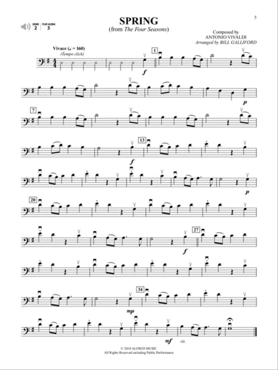 Easy Classical Themes Instrumental Solos for Strings String Orchestra scores gallery preview page 5