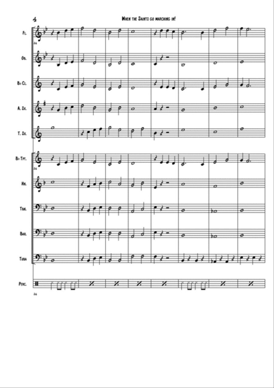 When the Saints go marching in Concert Band scores gallery preview page 4