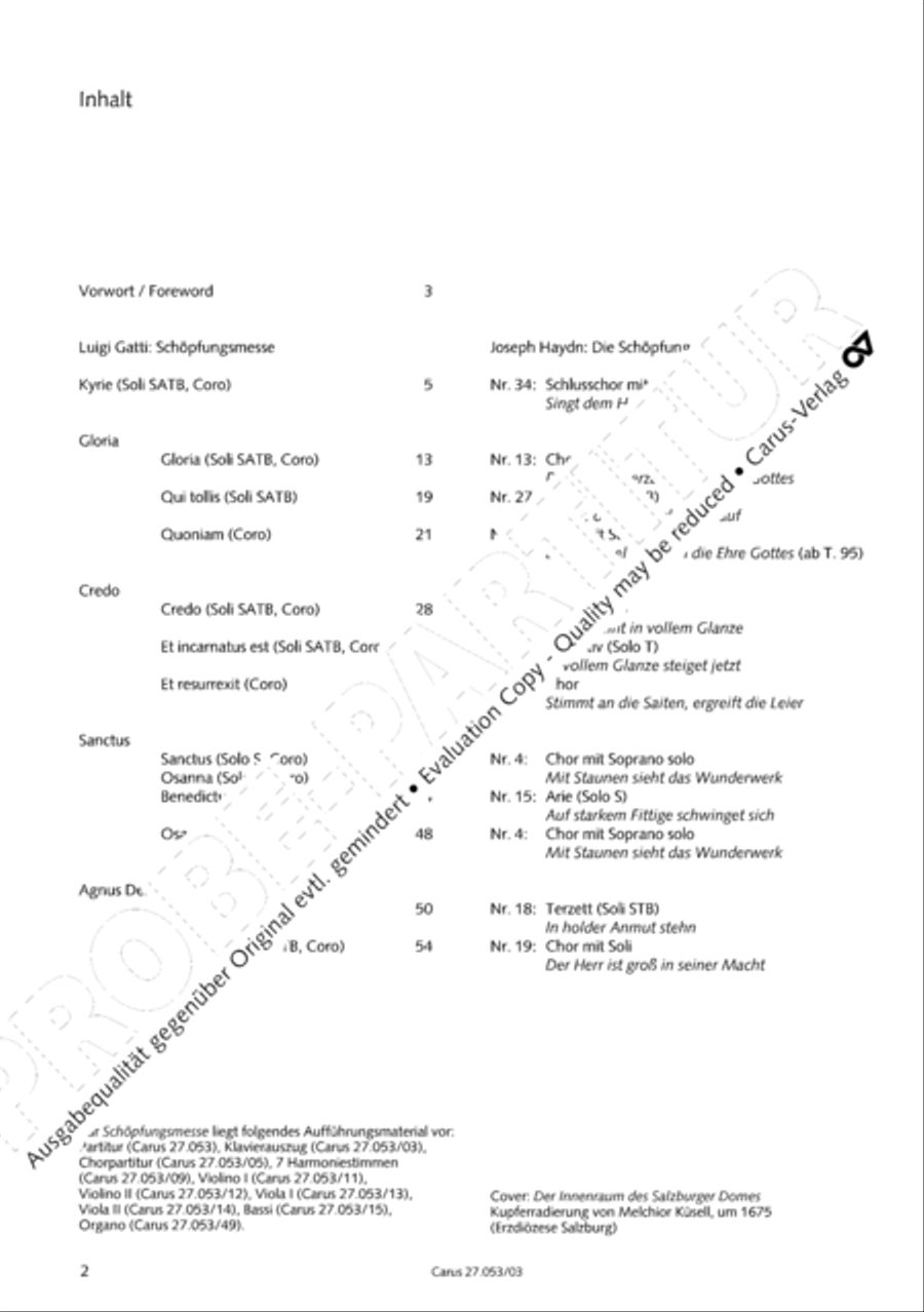 Creation Mass in A-major after Joseph Haydn (Schopfungsmesse in A nach Joseph Haydn) 4-Part scores gallery preview page 3