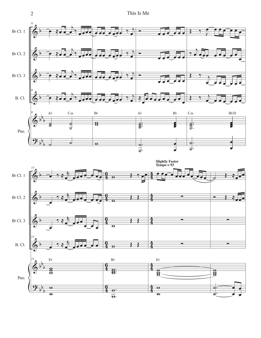This Is Me Woodwind Ensemble scores gallery preview page 2