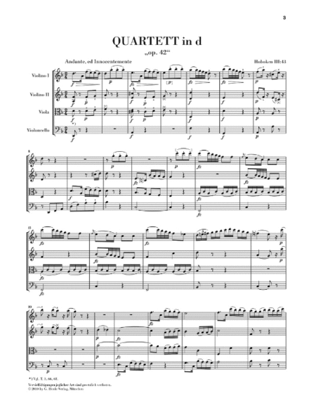 String Quartets op. 42, op. 50, op. 54/55