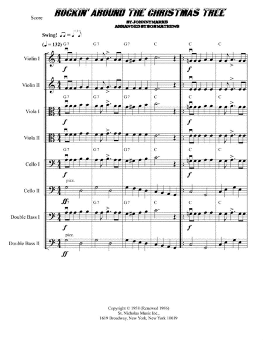 Rockin' Around The Christmas Tree Cello scores gallery preview page 1