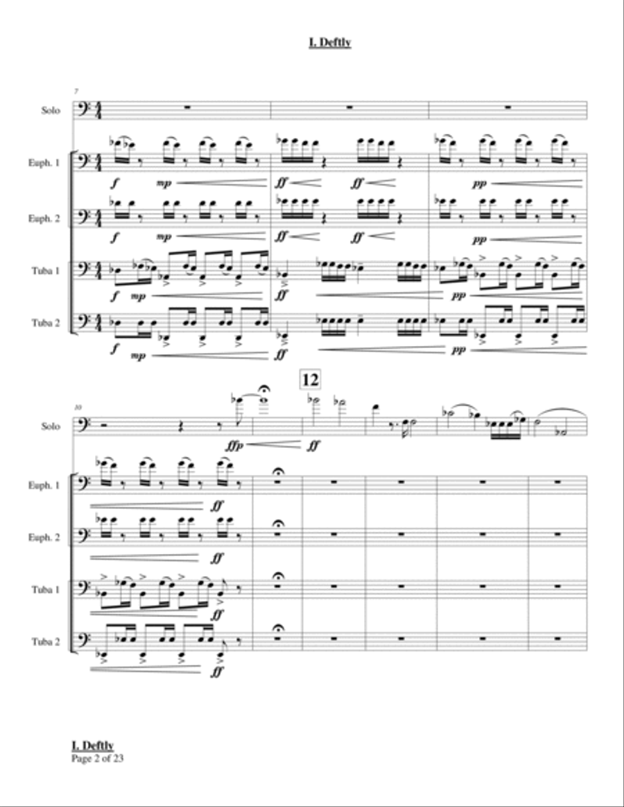 Concerto for Euphonium and Tuba-Euphonium Quartet Brass Quartet scores gallery preview page 4