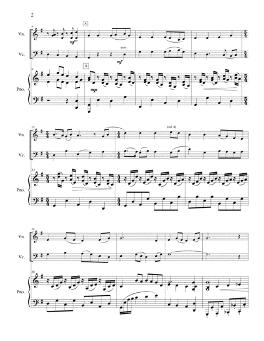 Three Last American Hymn Preludes for Violin, Cello and Piano Piano Trio scores gallery preview page 3