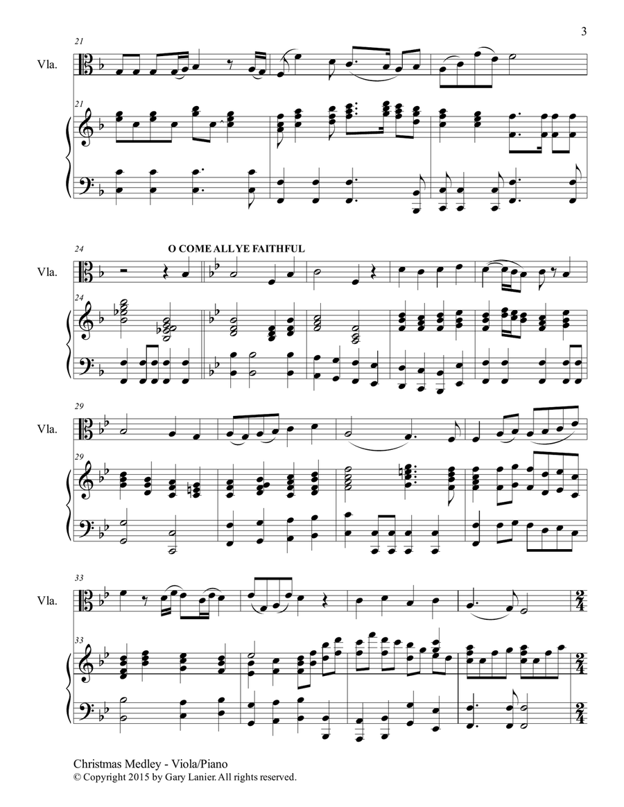 CHRISTMAS CAROL SUITE (Viola and Piano with Score & Parts) Piano scores gallery preview page 4
