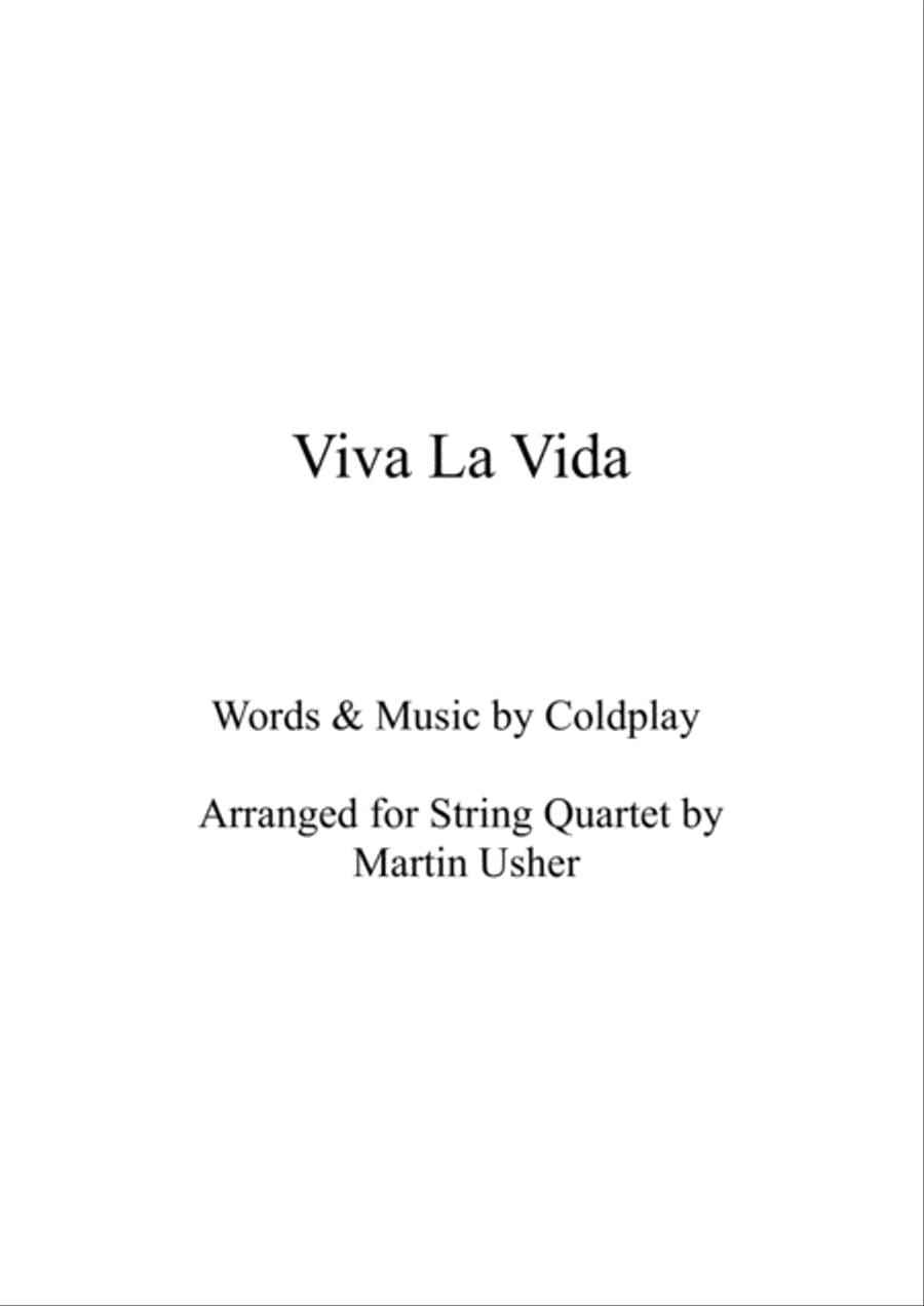 Viva La Vida Viva La Vida String Quartet scores gallery preview page 1