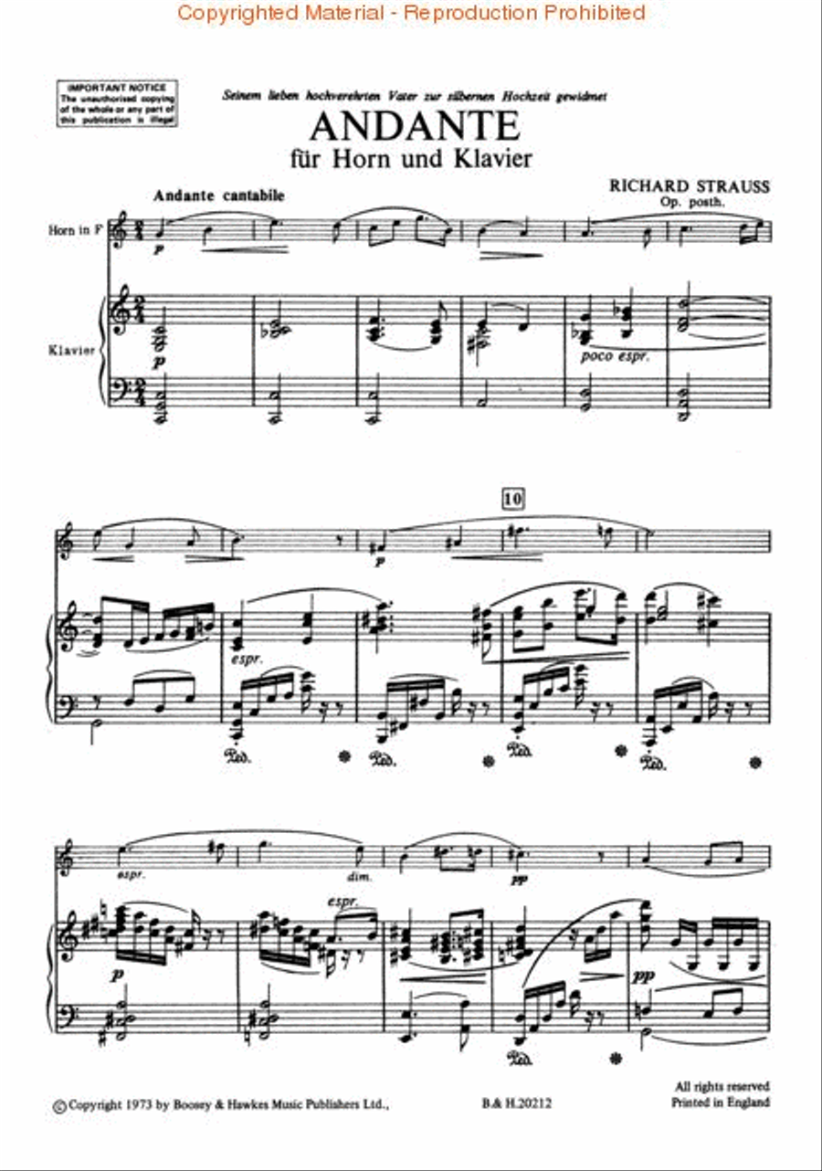 Andante in F, Opus posthumous Horn scores gallery preview page 2