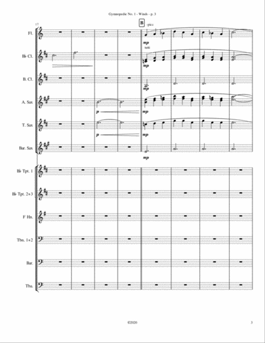 Gymnopedie No. 1 - Marching Band Arrangement Large Ensemble scores gallery preview page 3