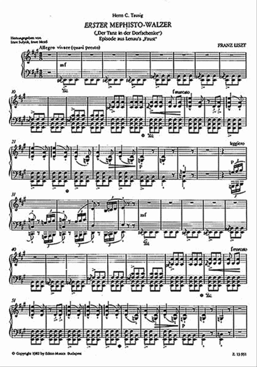 5 Mephisto Waltzes and Mephisto Polka Piano Solo scores gallery preview page 2