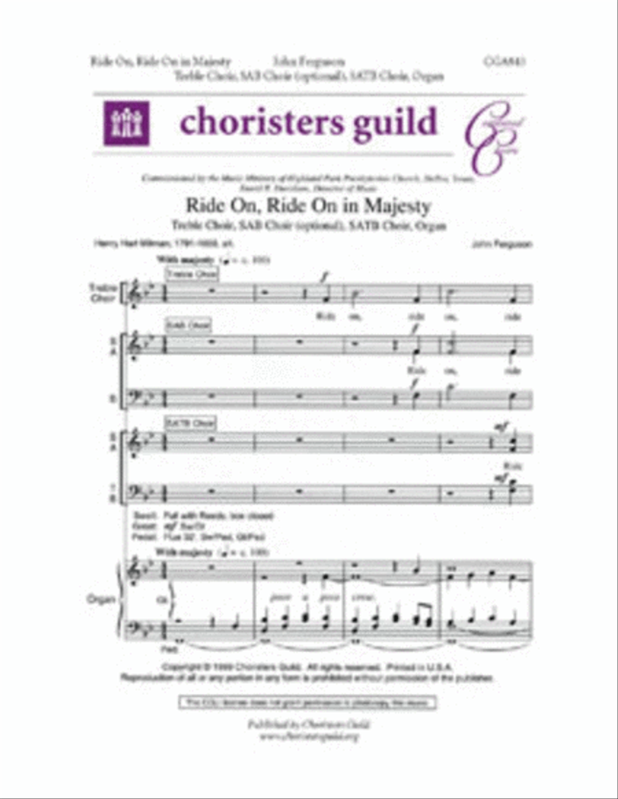 Ride On, Ride On in Majesty Choir scores gallery preview page 1