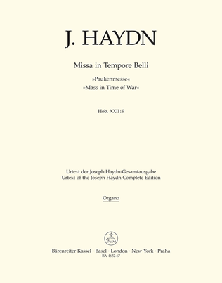 Book cover for Missa in Tempore Belli Hob.XXII:9 'Mass in Time of War'
