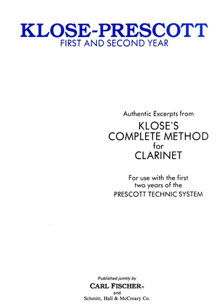 Authentic Excerpts From Klose's Complete Method For Clarinet