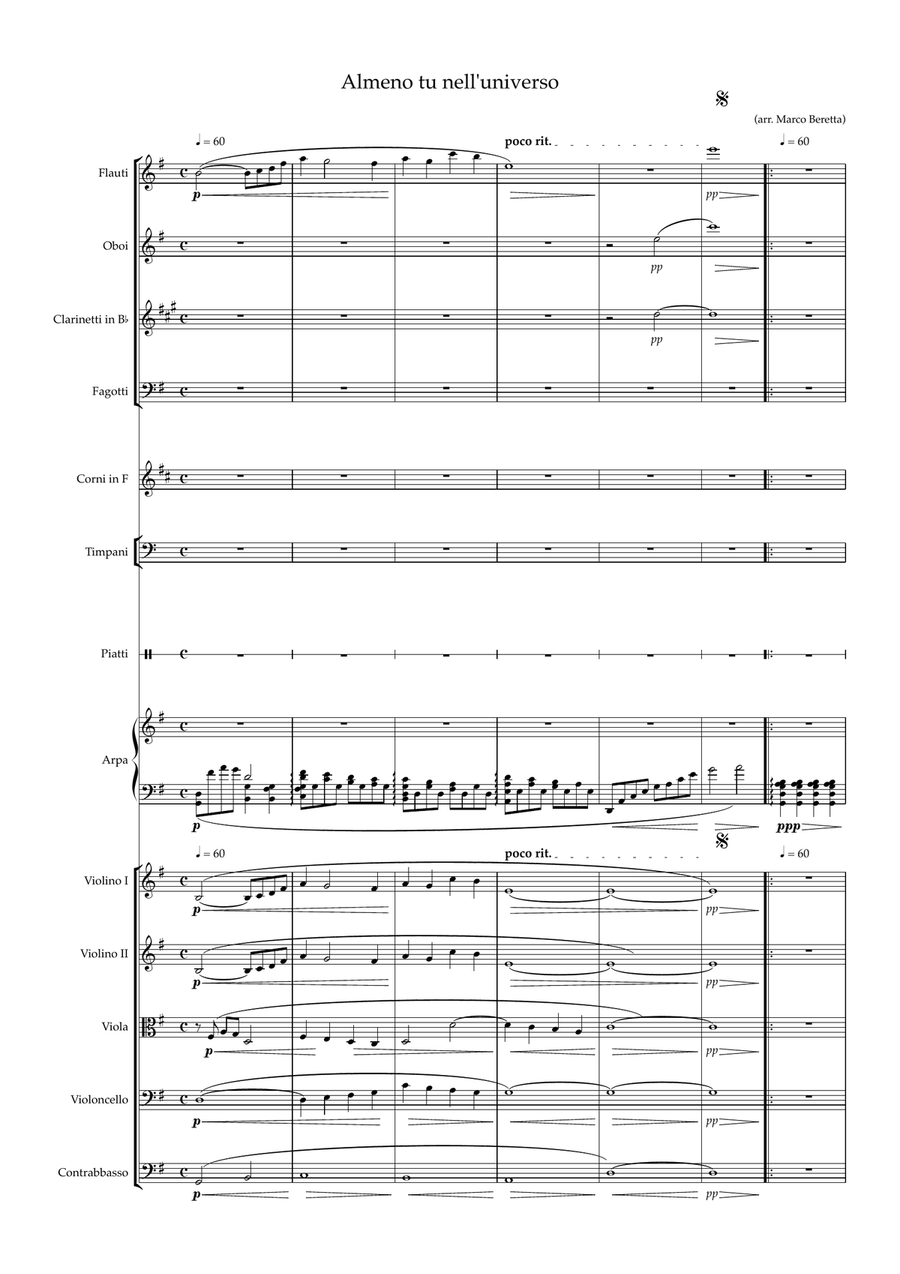 Almeno Tu Nell'universo Full Orchestra scores gallery preview page 1