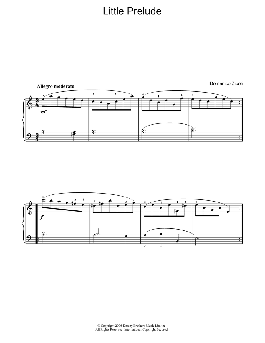 Little Prelude Piano, Vocal, Guitar scores gallery preview page 1