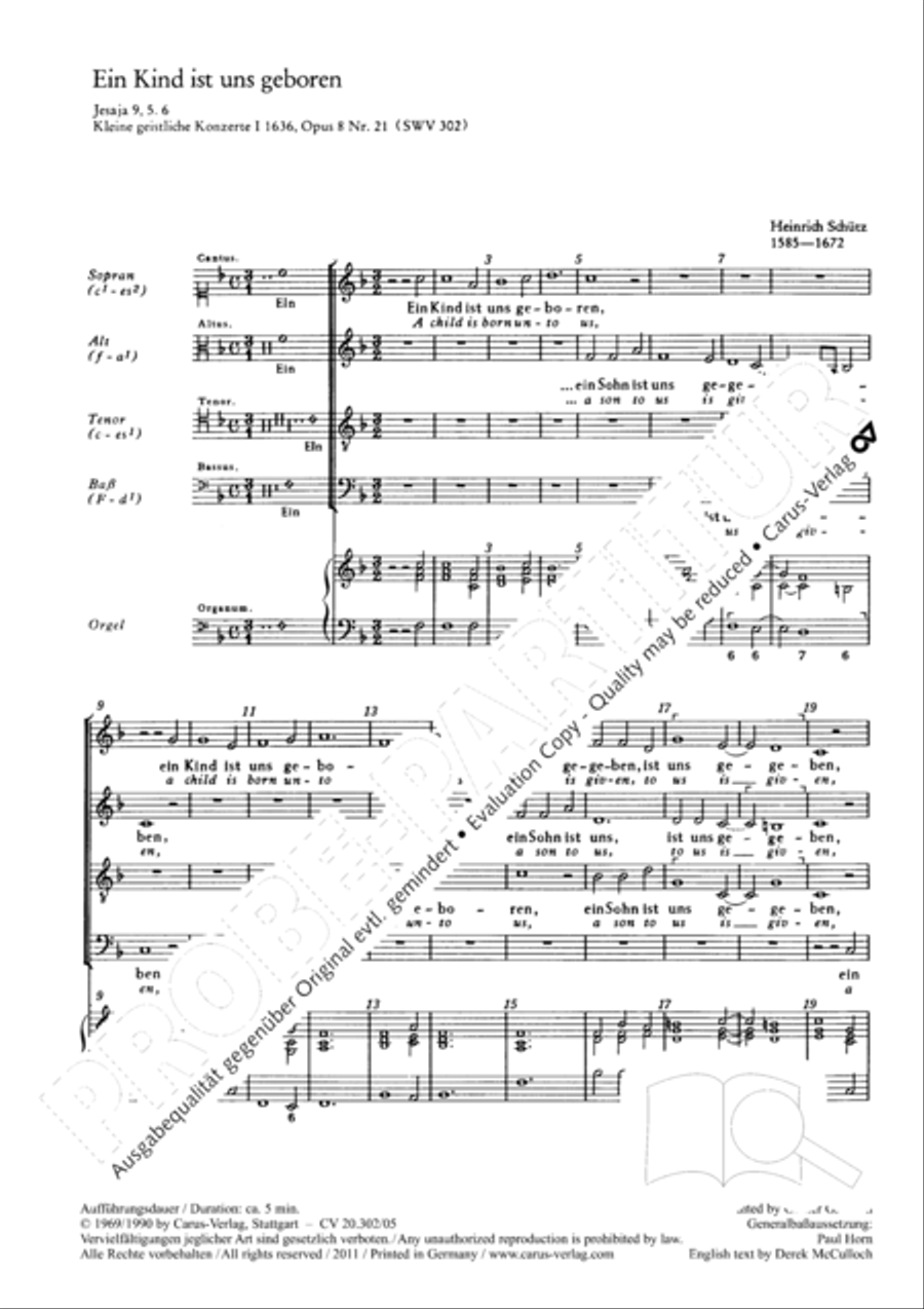 A child is born unto us 4-Part scores gallery preview page 3
