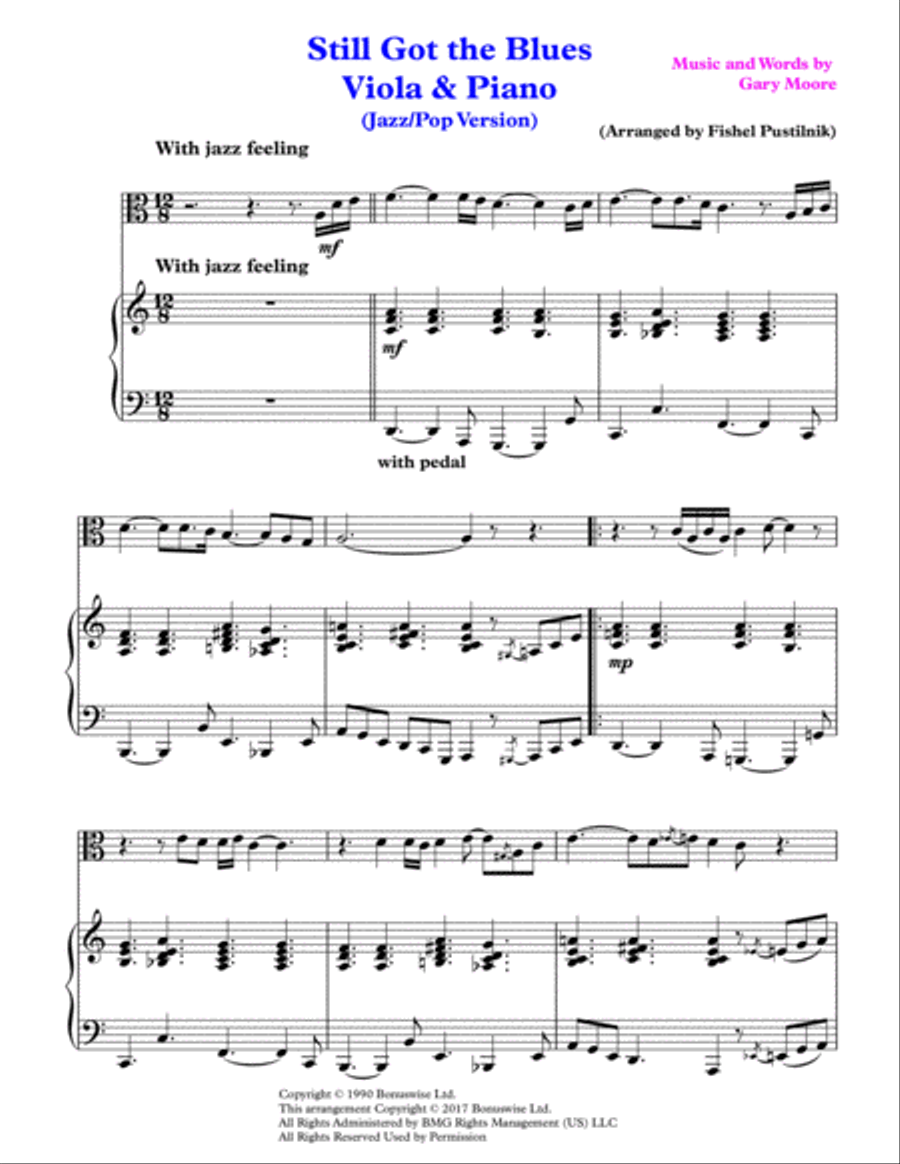 Still Got The Blues Viola scores gallery preview page 2
