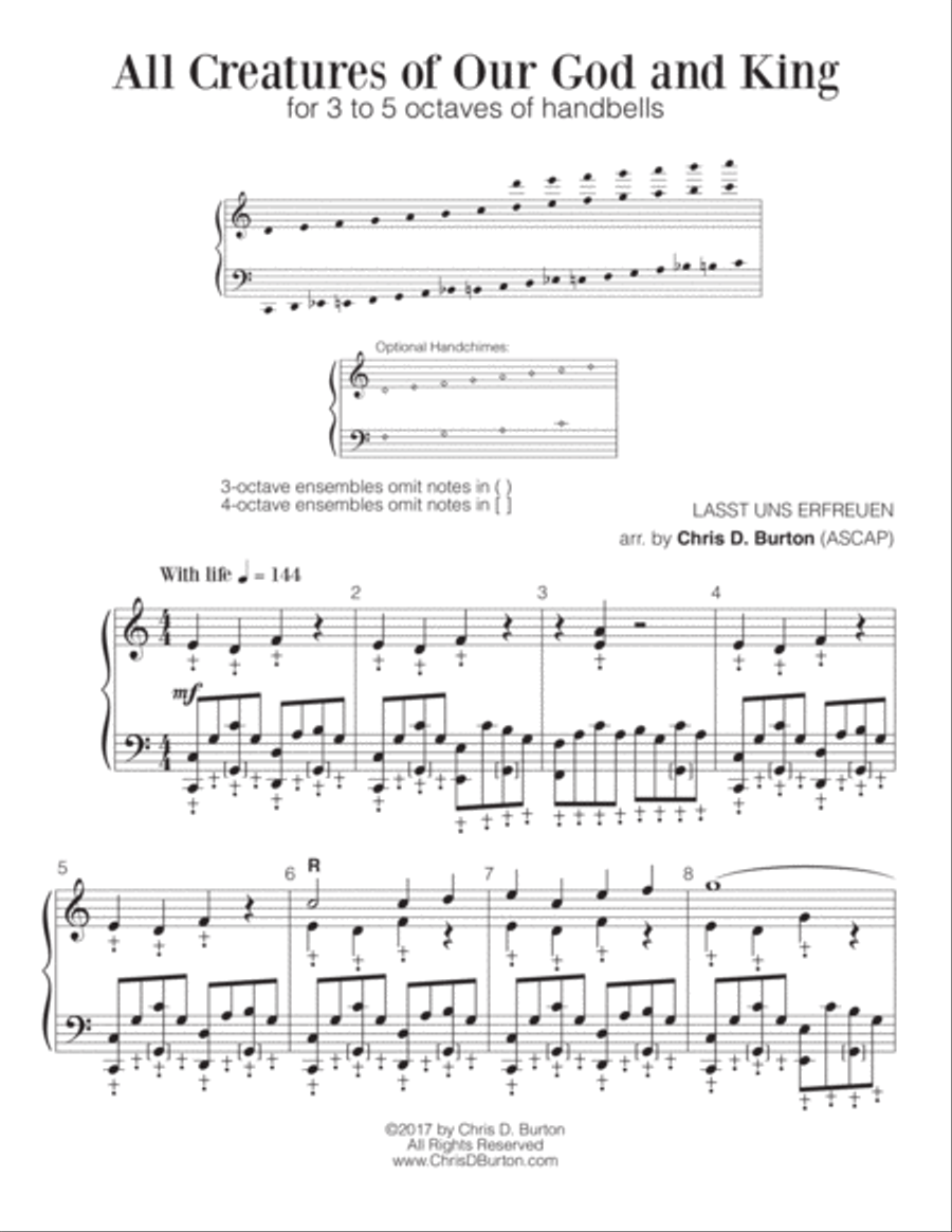 All Creatures of Our God and King (5-octaves Handbells) (REPRODUCIBLE) 5-Octaves - Digital Sheet Music