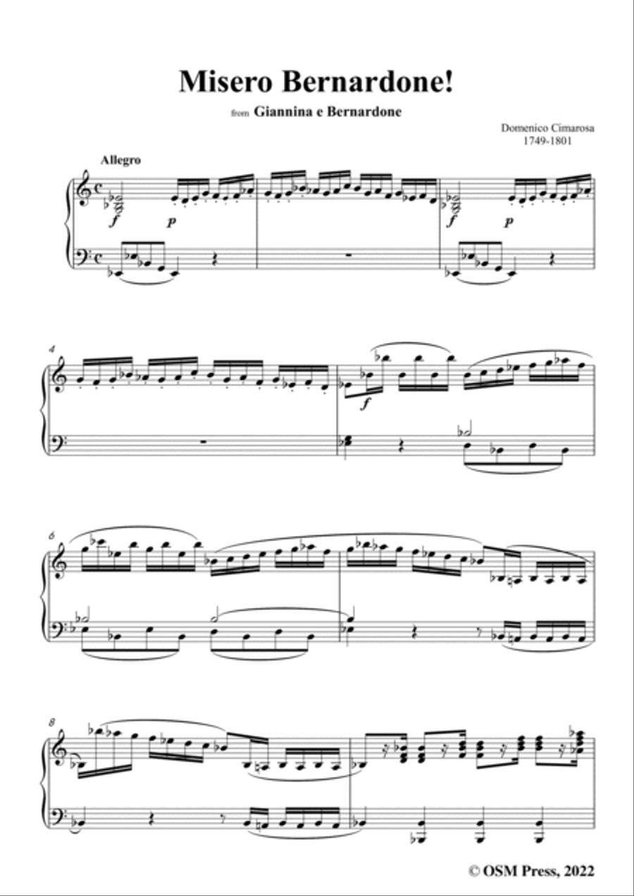 Cimarosa-Misero Bernardone!,from Giannina e Bernardone Voice scores gallery preview page 3