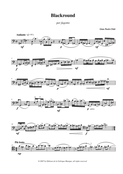 Gian Paolo Chiti: Blackround for solo bassoon