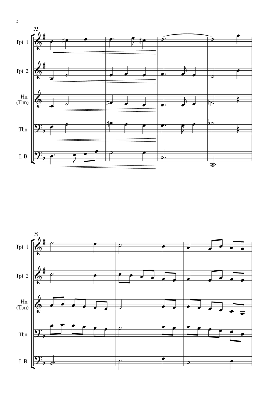 While Shepherds Watched their Flocks by Night - Brass Quartet Brass Quartet scores gallery preview page 6