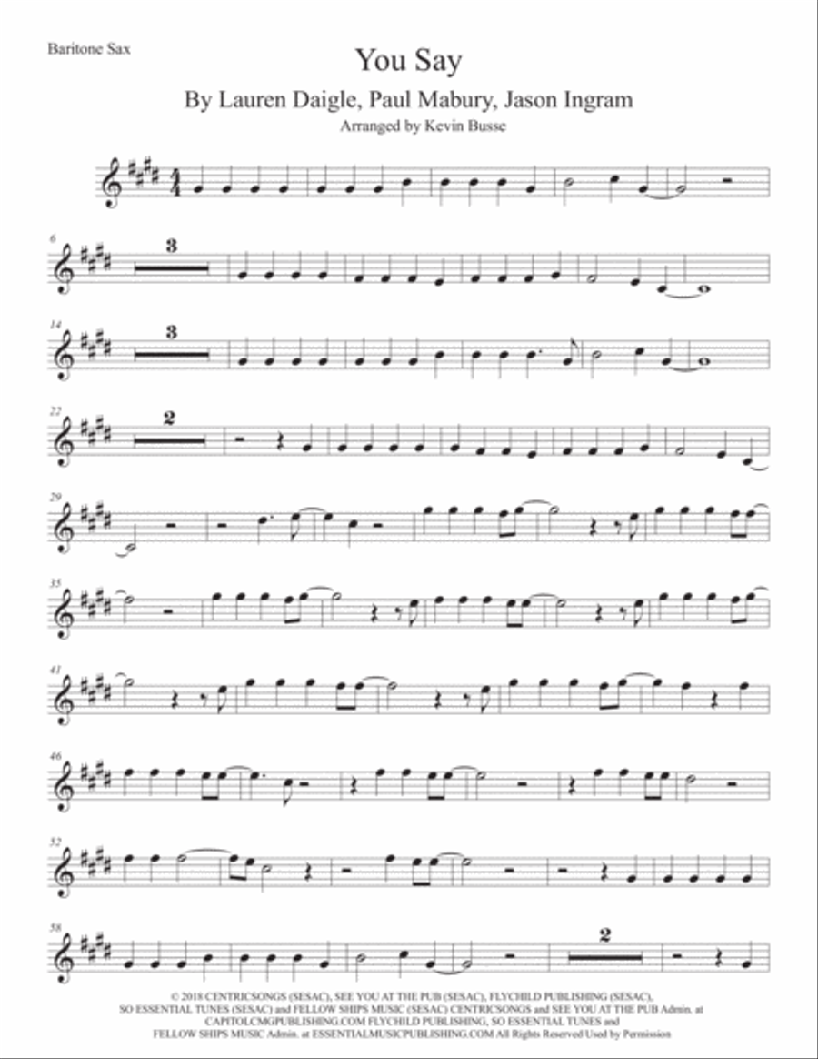 You Say Baritone Saxophone scores gallery preview page 1