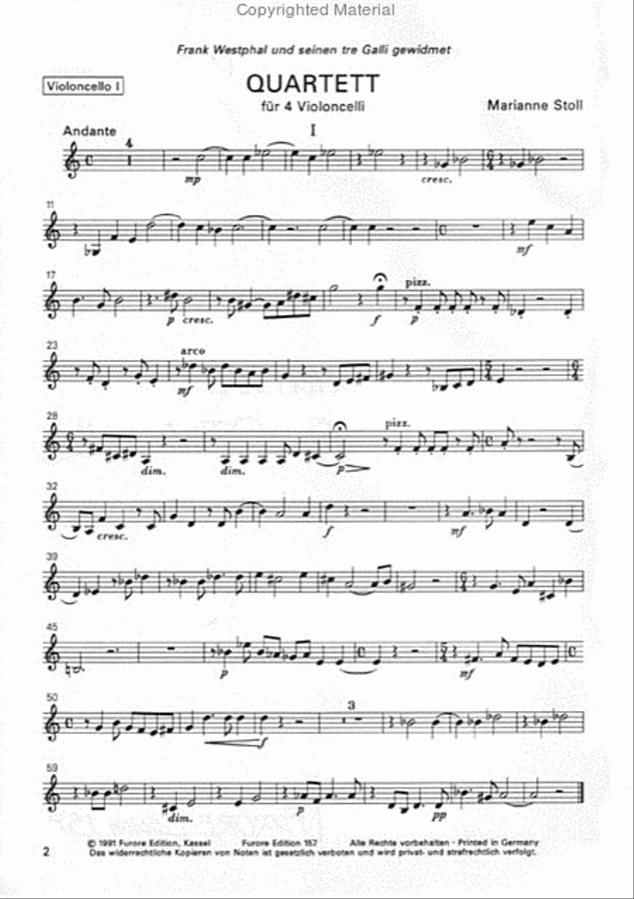 Quartett fur 4 Violoncelli Chamber Music scores gallery preview page 2